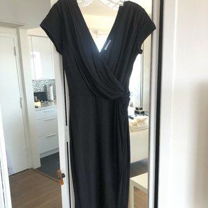 Carmen Marc Valvo Faux-Wrap Knit Dress
